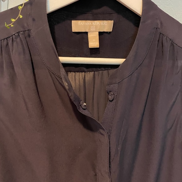 100% Silk Navy Tank Top - Picture 4 of 4